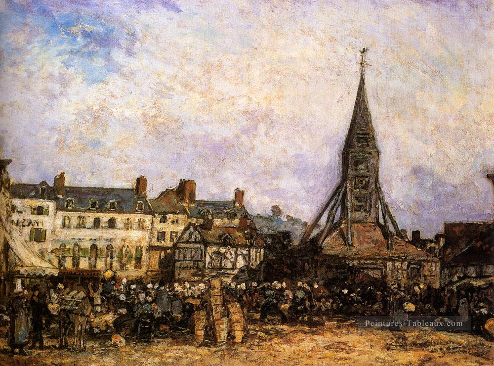 Le marché de Sainte Catherine Honfleur Johan Barthold Jongkind Peintures à l'huile